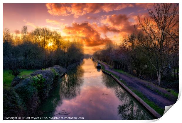 Sunset On The Canal Print by Stuart Wyatt
