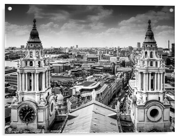 London City, B&W, United Kingdom Acrylic by Rika Hodgson