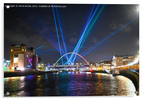 Millennium Bridge lasers   Acrylic by Aimie Burley