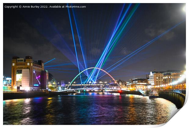 Millennium Bridge lasers   Print by Aimie Burley