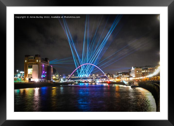 Millennium Bridge at Night  Framed Mounted Print by Aimie Burley