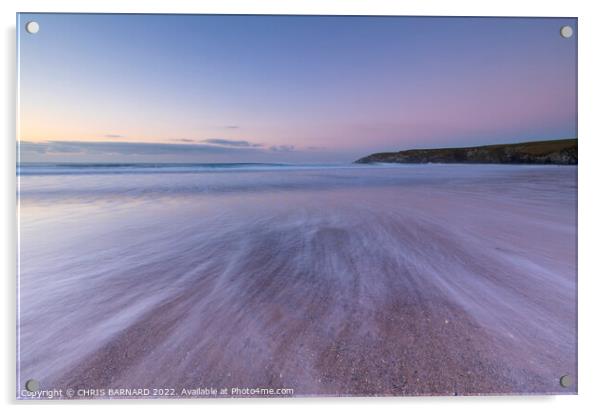 Holywell Sunset North Cornwall Acrylic by CHRIS BARNARD