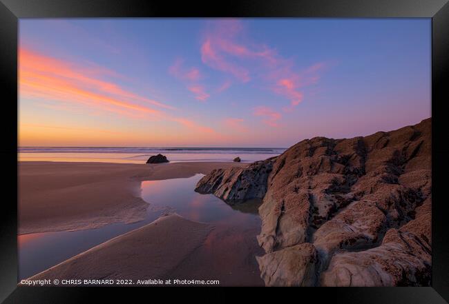 Tregantle Beach Sunrise Framed Print by CHRIS BARNARD
