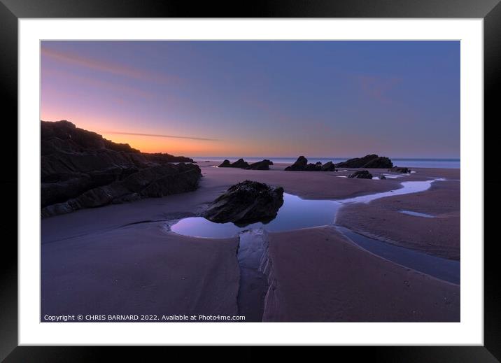 Sunrise at Tregantle Beach Framed Mounted Print by CHRIS BARNARD