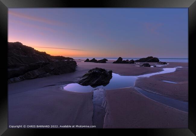 Sunrise at Tregantle Beach Framed Print by CHRIS BARNARD
