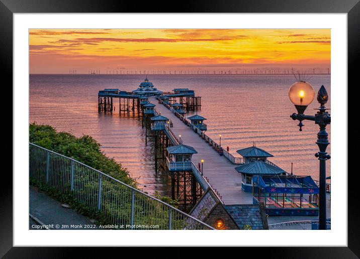 Llandudno Pier Sunrise Framed Mounted Print by Jim Monk