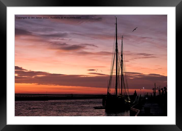 Red Sky sunrise Framed Mounted Print by Jim Jones