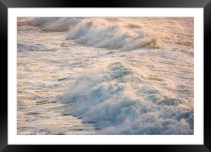 Ocean waves close up Framed Mounted Print by Paulo Rocha