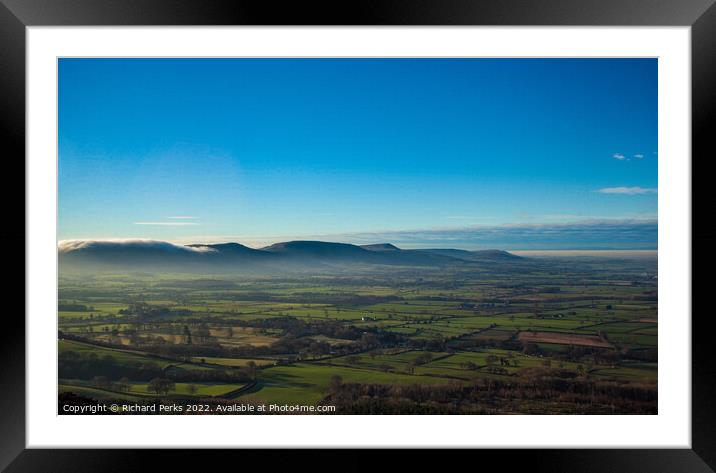 Early morning mists in the North Yorkshire Moors Framed Mounted Print by Richard Perks