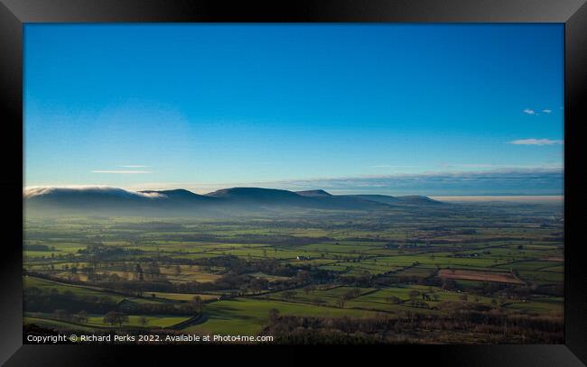 Early morning mists in the North Yorkshire Moors Framed Print by Richard Perks