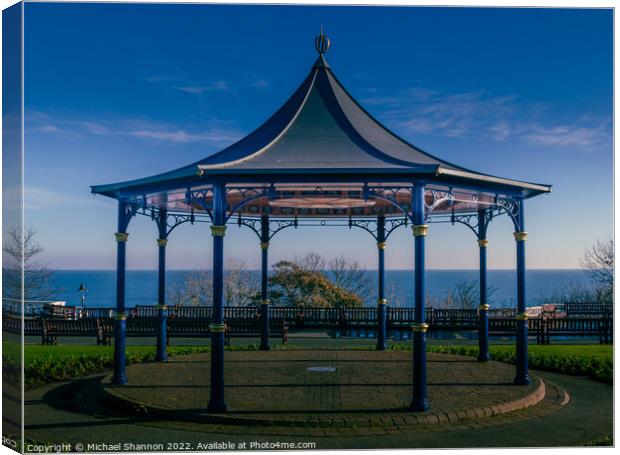 The bandstand in the seaside town of Filey Canvas Print by Michael Shannon