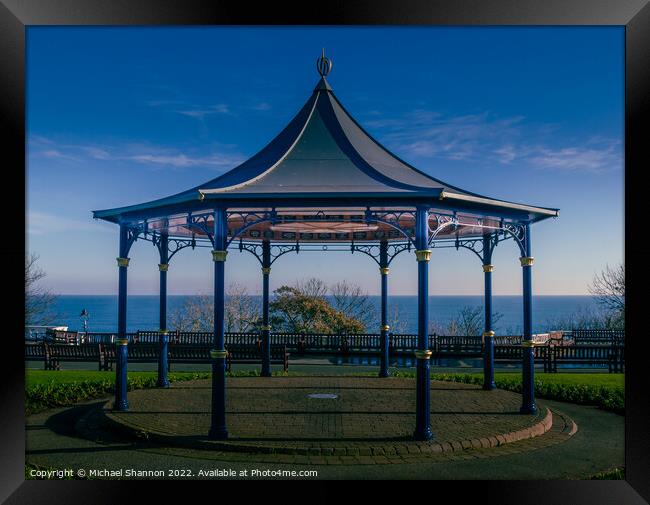 The bandstand in the seaside town of Filey Framed Print by Michael Shannon