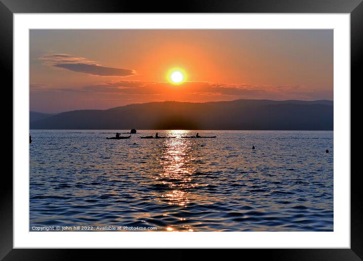 Relaxing Greek Sunset, Skiathos, Greece. Framed Mounted Print by john hill