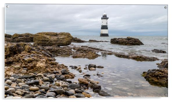 Pools of water by Penmon Lighthouse Acrylic by Jason Wells