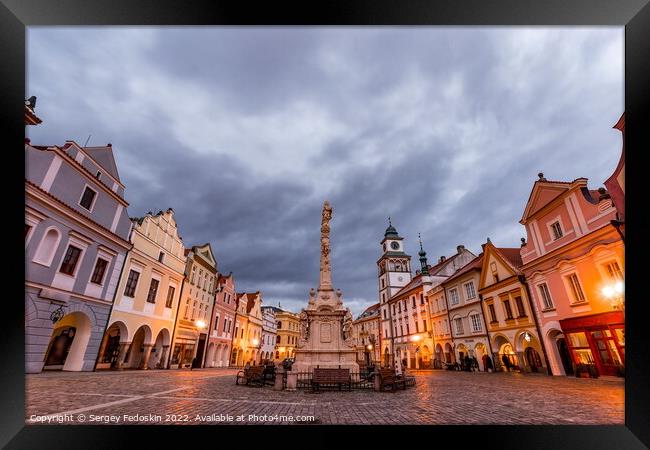 Masaryk square in the old town of Trebon, Czech Republic. Framed Print by Sergey Fedoskin