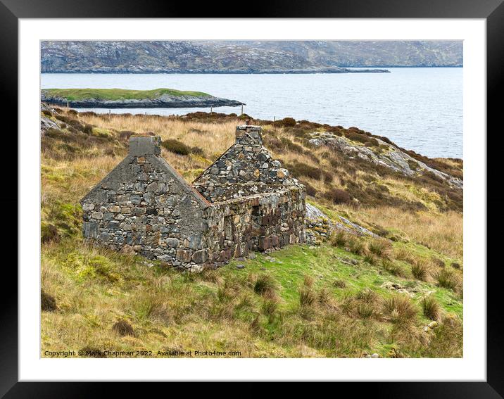 Old croft house ruins, Moilingeanais, Harris Framed Mounted Print by Photimageon UK