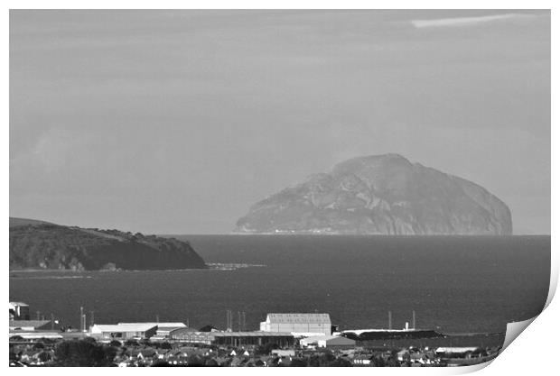 Ayr harbour and Ailsa Craig Print by Allan Durward Photography