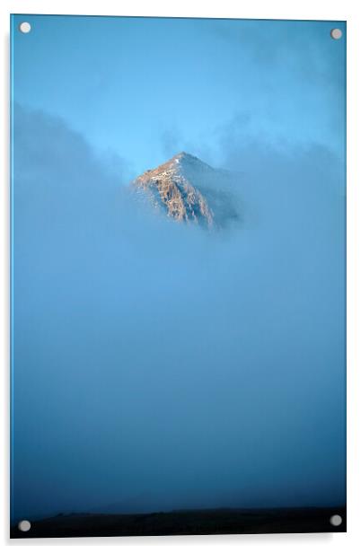 Snowdon in the mist Acrylic by Simon Johnson