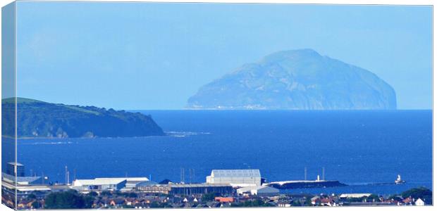 Ailsa Craig and Ayr harbour Canvas Print by Allan Durward Photography