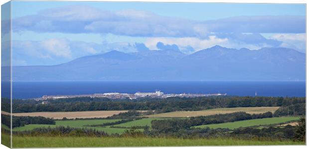 A South Ayrshire view over Troon to Arran Canvas Print by Allan Durward Photography
