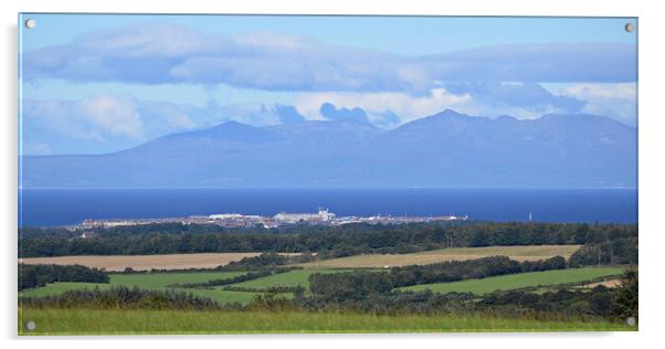 A South Ayrshire view over Troon to Arran Acrylic by Allan Durward Photography