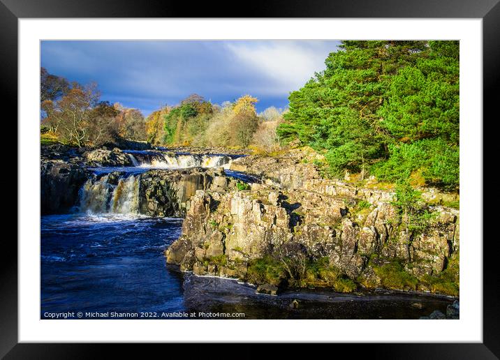 Low Force waterfall in Upper Teesdale  Framed Mounted Print by Michael Shannon