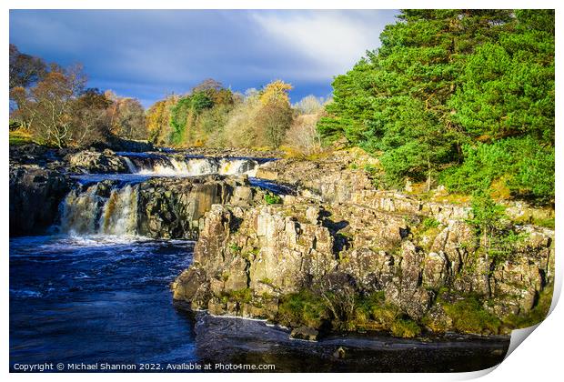 Low Force waterfall in Upper Teesdale  Print by Michael Shannon