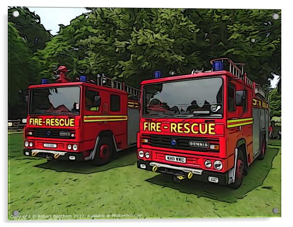 Dennis Fire Engine  Acrylic by Robert Beecham