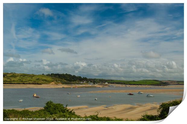 The River Camel estuary in Cornwall at low tide. Print by Michael Shannon