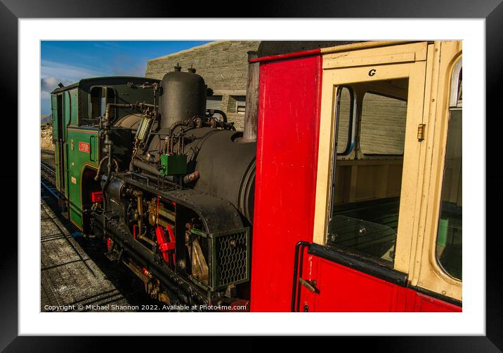 Padern Steam Locomotive - Snowdon Mountain Railway Framed Mounted Print by Michael Shannon
