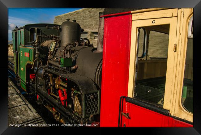 Padern Steam Locomotive - Snowdon Mountain Railway Framed Print by Michael Shannon