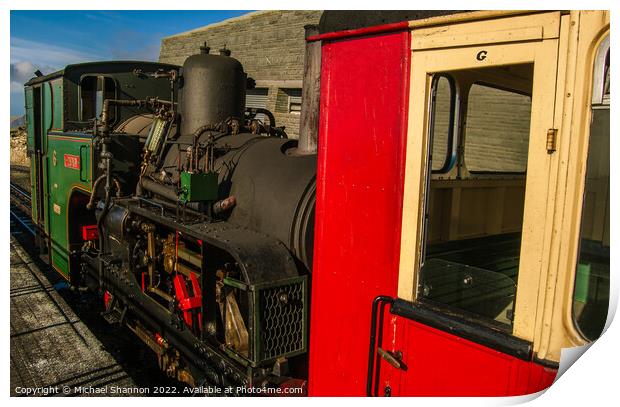 Padern Steam Locomotive - Snowdon Mountain Railway Print by Michael Shannon