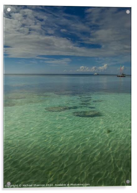 Beautiful clear sea, Panglao Beach, Bohol, Philipp Acrylic by Michael Shannon