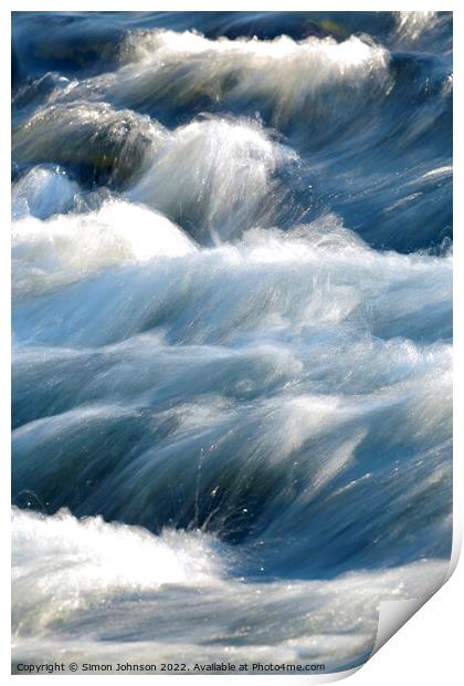Wild water Print by Simon Johnson