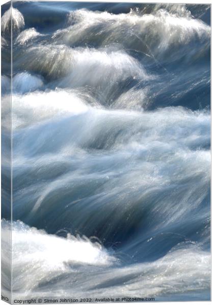Fast flowing water Canvas Print by Simon Johnson