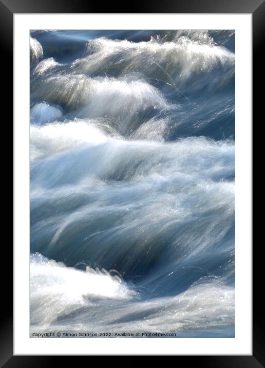 Fast flowing water Framed Mounted Print by Simon Johnson