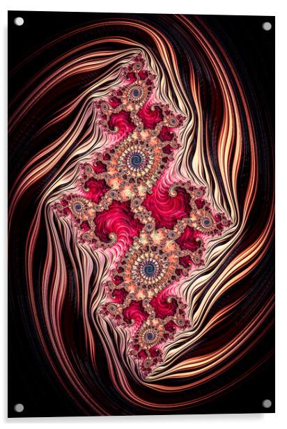 Fire Fractals Acrylic by Vickie Fiveash