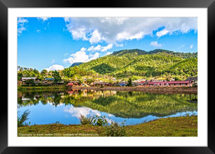  Lake relections at Mae Aw Framed Mounted Print by Kevin Hellon