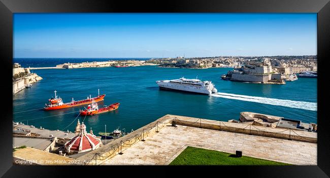 Valletta Grand Harbour Framed Print by Jim Monk