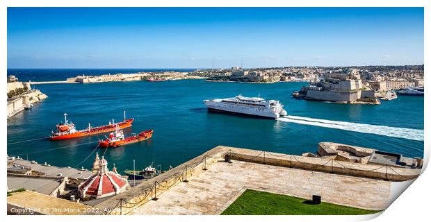 Valletta Grand Harbour Print by Jim Monk