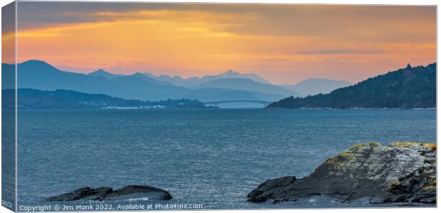 Skye Bridge Sunset Canvas Print by Jim Monk