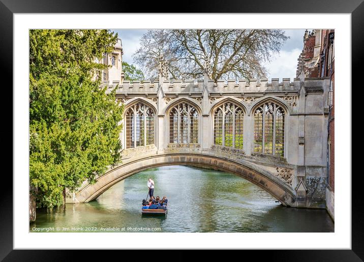 Bridge of Sighs, Cambridge Framed Mounted Print by Jim Monk