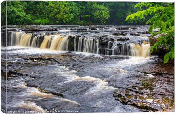 Aysgarth Upper Falls, Yorkshire Dales  Canvas Print by Jim Monk