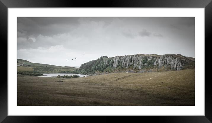 The Whin Sill at Crag Lough Framed Mounted Print by Mark Jones