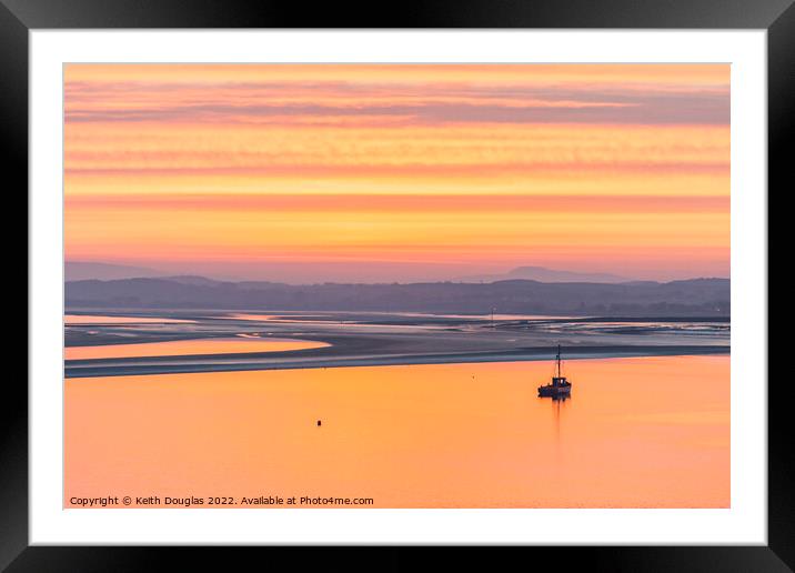 Beautiful Sunrise across Morecambe Bay Framed Mounted Print by Keith Douglas