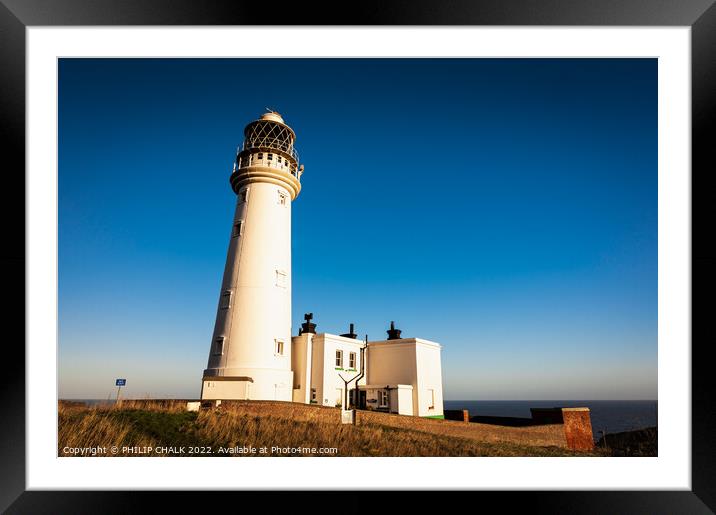Flamborough lighthouse 671 Framed Mounted Print by PHILIP CHALK