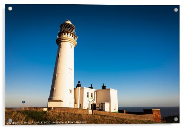 Flamborough lighthouse 671 Acrylic by PHILIP CHALK