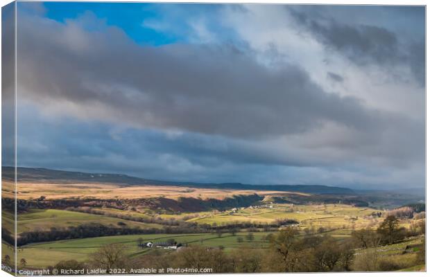 Winter Sun and Sky at Holwick, Teesdale Canvas Print by Richard Laidler
