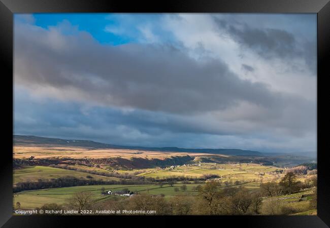 Winter Sun and Sky at Holwick, Teesdale Framed Print by Richard Laidler
