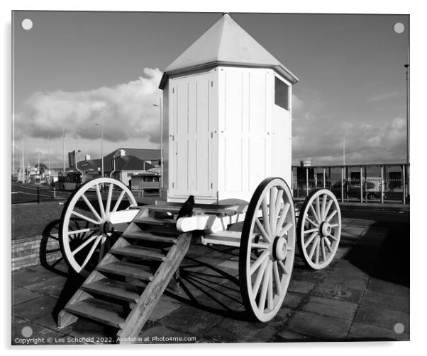 Weymouth bathing hut  Acrylic by Les Schofield